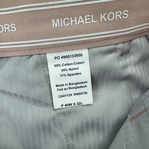 Michael Kors Mens Major Classic Fit Stretch Performance Pants Pink 40x32 - Picture 4 of 4